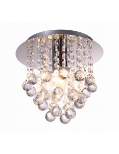 Kryształowy plafon Glamour London w chromie - elegancka lampa sufitowa do nowoczesnych wnętrz