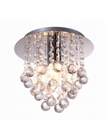 Kryształowy plafon Glamour London w chromie - elegancka lampa sufitowa do nowoczesnych wnętrz