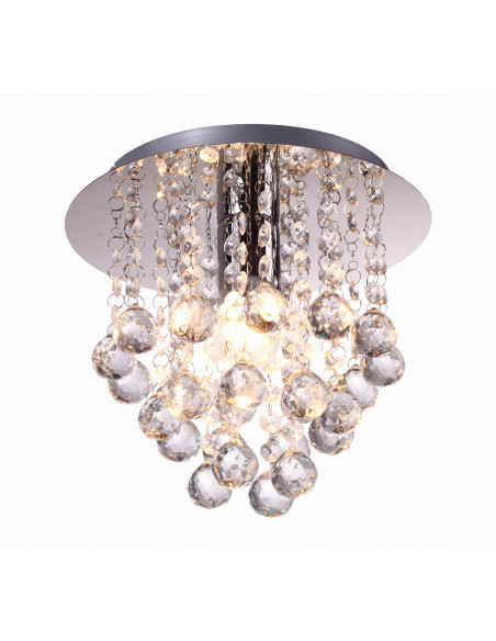 Kryształowy plafon Glamour London w chromie - elegancka lampa sufitowa do nowoczesnych wnętrz