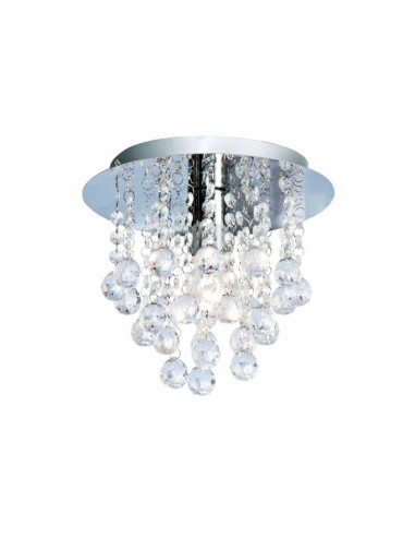 Kryształowy plafon Glamour London w chromie - elegancka lampa sufitowa do nowoczesnych wnętrz