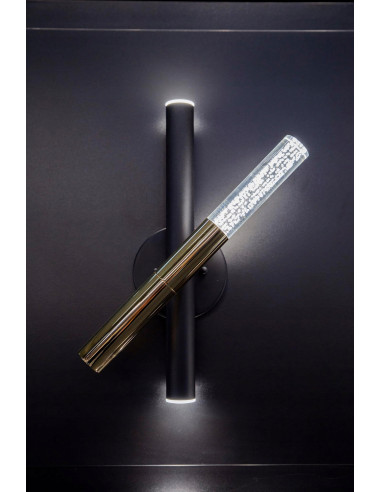 Kinkiet LED ONE w stylu glamour, złoto-czarny z przezroczystym kloszem, 3-punktowe oświetlenie do nowoczesnych wnętrz