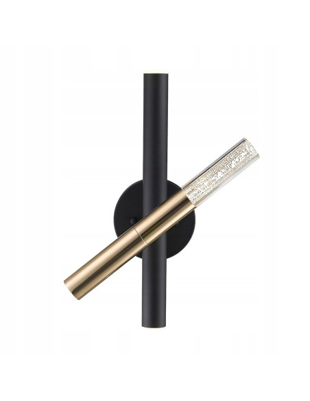 Kinkiet LED ONE w stylu glamour, złoto-czarny z przezroczystym kloszem, 3-punktowe oświetlenie do nowoczesnych wnętrz