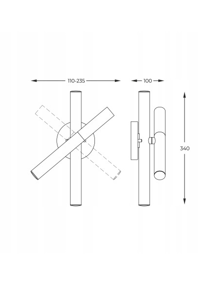 Kinkiet LED ONE w stylu glamour, złoto-czarny z przezroczystym kloszem, 3-punktowe oświetlenie do nowoczesnych wnętrz