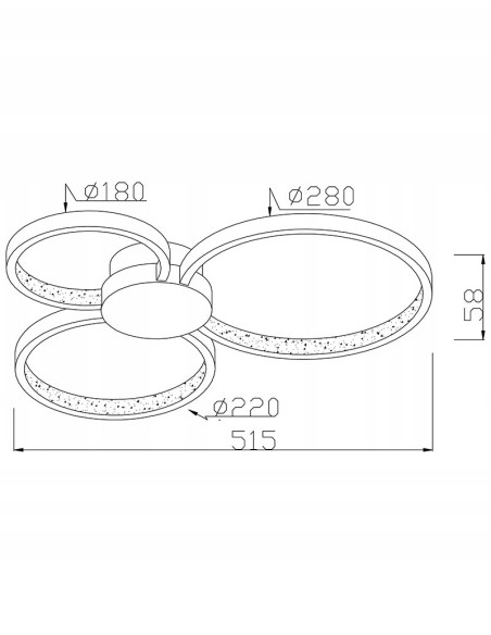 Elegancki plafon LED CONDIDA 24W w trójlistnej formie, czarno-złoty, nowoczesne oświetlenie do wnętrz minimalistycznych