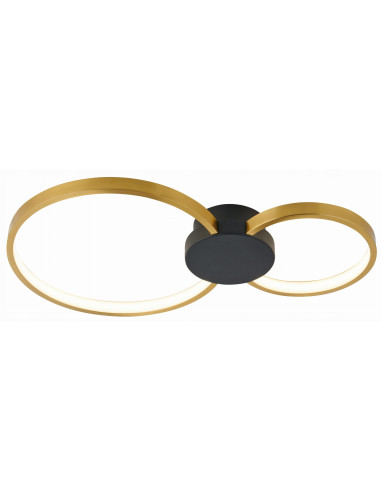 Plafon LED CONDIDA w kształcie odwróconej ósemki z metalowymi złotymi akcentami - eleganckie oświetlenie nowoczesne