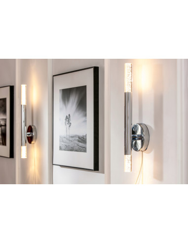 Kinkiet chromowy ONE z bąbelkowym kloszem - elegancka lampa do sypialni i korytarza od Zuma Line