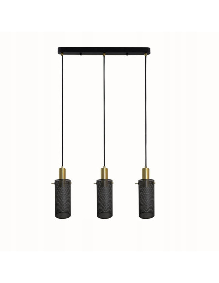 Lampa wisząca TIRANA - elegancki czarny cylinder z ażurowym wzorem do jadalni i biura, metalowa, 150 cm, E27.