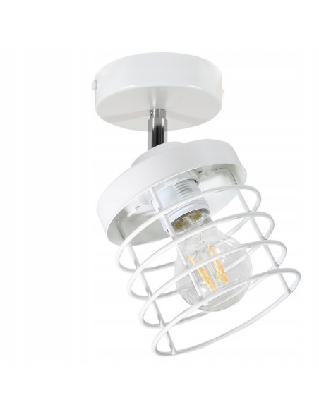 Reflektor sufitowy RASTI E27 – stylowe oświetlenie loftowe z możliwością regulacji kąta w kolorze czarnym lub białym