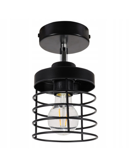 Reflektor sufitowy RASTI E27 – stylowe oświetlenie loftowe z możliwością regulacji kąta w kolorze czarnym lub białym