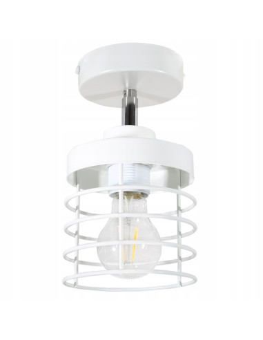 Reflektor sufitowy RASTI E27 – stylowe oświetlenie loftowe z możliwością regulacji kąta w kolorze czarnym lub białym