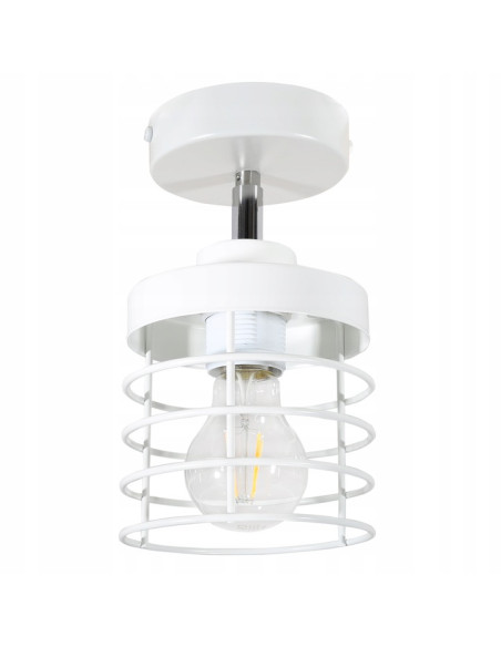 Reflektor sufitowy RASTI E27 – stylowe oświetlenie loftowe z możliwością regulacji kąta w kolorze czarnym lub białym