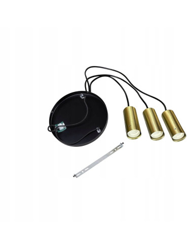 Lampa wisząca Tirana z asymetrycznymi kloszami w czerni i złocie - elegancka dekoracja do wnętrz