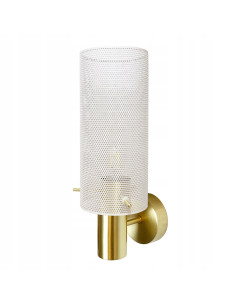 Kinkiet Tirana - elegancka lampa ścienna w białym i złotym wykończeniu do salonu i holu, stylowy element dekoracyjny 2