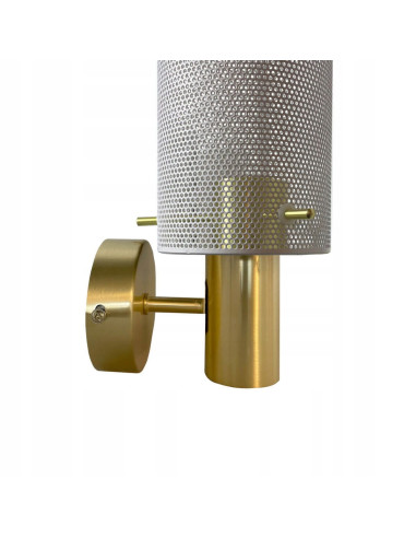 Kinkiet Tirana - elegancka lampa ścienna w białym i złotym wykończeniu do salonu i holu, stylowy element dekoracyjny