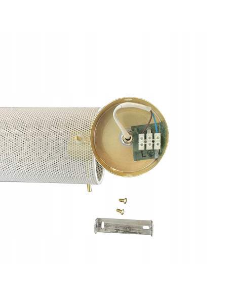 Kinkiet Tirana - elegancka lampa ścienna w białym i złotym wykończeniu do salonu i holu, stylowy element dekoracyjny