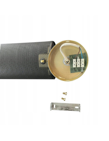 Lampa Ścienna Tirana z Metalową Siateczką, Elegancki Kinkiet w Czarno-Złotym Wykończeniu do Wnętrz