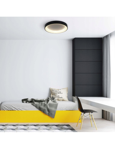 Plafon LED Georgia 36W czarny, okrągły z regulacją barwy światła CCT - elegancja dla nowoczesnych wnętrz