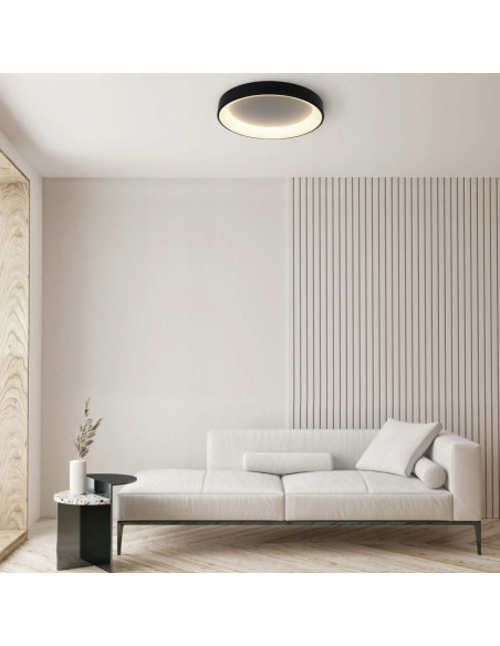 Plafon LED Georgia 36W czarny, okrągły z regulacją barwy światła CCT - elegancja dla nowoczesnych wnętrz
