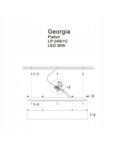 Plafon LED Georgia 36W czarny, okrągły z regulacją barwy światła CCT - elegancja dla nowoczesnych wnętrz