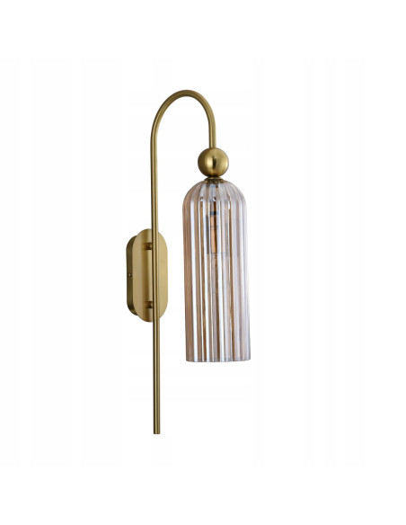 Kinkiet PIEGA w bursztynowo-złotym, nowoczesne oświetlenie dekoracyjne do salonu i sypialni