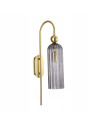 Kinkiet PIEGA – elegancka lampa ścienna w stylu retro glamour, złoty z kloszem smoked, idealna do przedpokoju i holu.