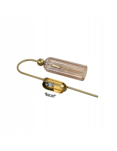 Kinkiet PIEGA w bursztynowo-złotym, nowoczesne oświetlenie dekoracyjne do salonu i sypialni