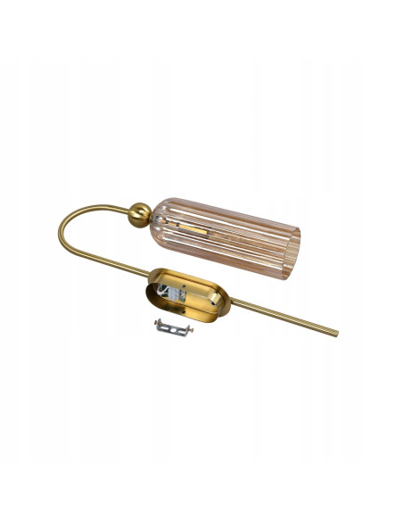 Kinkiet PIEGA w bursztynowo-złotym, nowoczesne oświetlenie dekoracyjne do salonu i sypialni