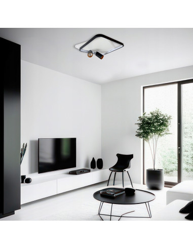 Plafon biurowy Parma z regulowanymi reflektorami - eleganckie oświetlenie do nowoczesnych wnętrz.