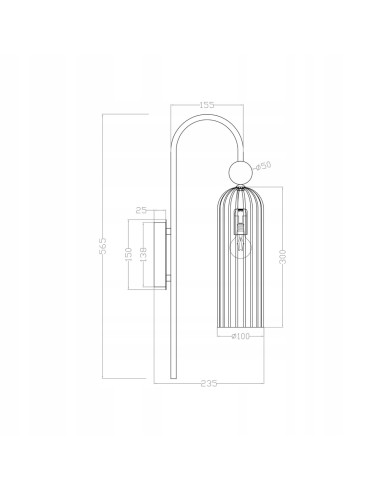 Kinkiet PIEGA w bursztynowo-złotym, nowoczesne oświetlenie dekoracyjne do salonu i sypialni