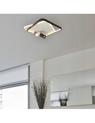 Plafon biurowy Parma z regulowanymi reflektorami - eleganckie oświetlenie do nowoczesnych wnętrz.