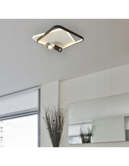 Plafon biurowy Parma z regulowanymi reflektorami - eleganckie oświetlenie do nowoczesnych wnętrz.