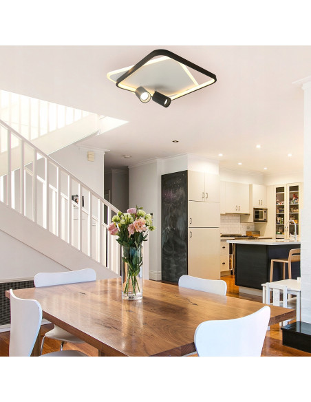 Plafon biurowy Parma z regulowanymi reflektorami - eleganckie oświetlenie do nowoczesnych wnętrz.