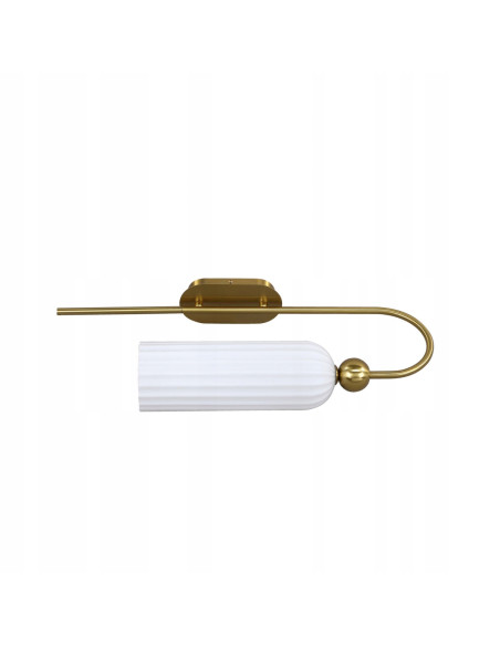 Kinkiet retro PIEGA w biało-złotym kolorze – eleganckie oświetlenie do sypialni i jadalni, metal i szkło.