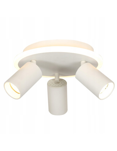 Plafon sufitowy Light Prestige Parma 3 z ruchomymi reflektorami i zmienną barwą światła CCT w białym metalu