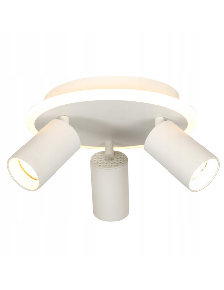 Plafon sufitowy Light Prestige Parma 3 z ruchomymi reflektorami i zmienną barwą światła CCT w białym metalu