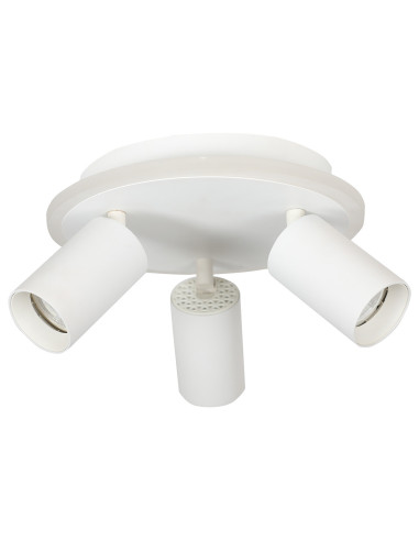 Plafon sufitowy Light Prestige Parma 3 z ruchomymi reflektorami i zmienną barwą światła CCT w białym metalu