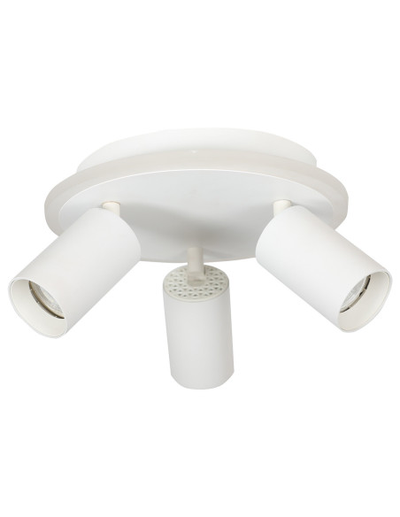 Plafon sufitowy Light Prestige Parma 3 z ruchomymi reflektorami i zmienną barwą światła CCT w białym metalu