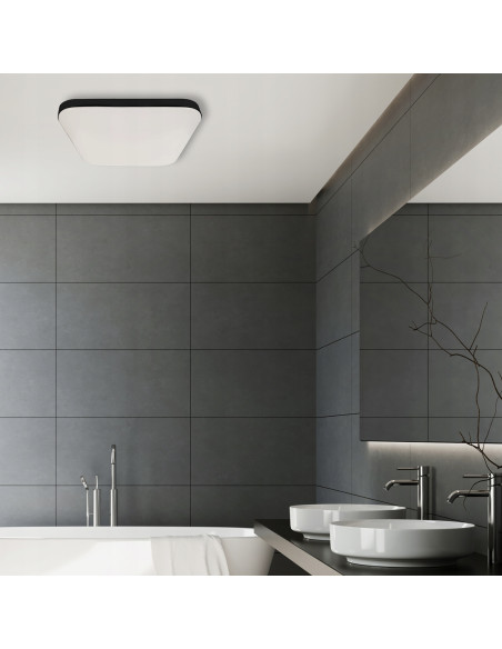 Nowoczesna lampa sufitowa LED NEMO z czujnikiem ruchu – elegancki i energooszczędny plafon w kolorze czarnym.