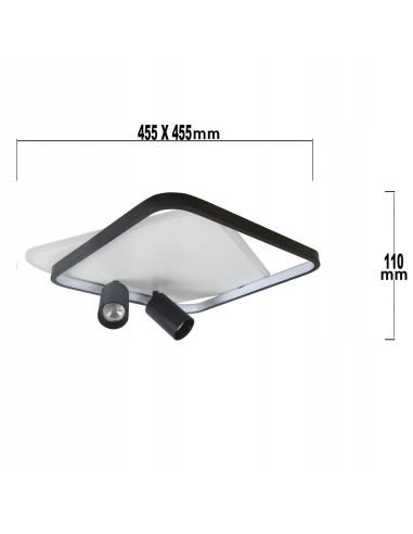 Plafon biurowy Parma z regulowanymi reflektorami - eleganckie oświetlenie do nowoczesnych wnętrz.