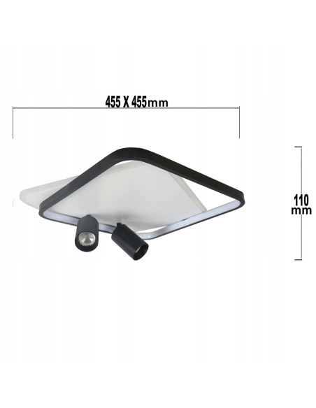 Plafon biurowy Parma z regulowanymi reflektorami - eleganckie oświetlenie do nowoczesnych wnętrz.