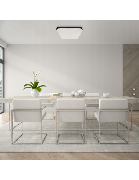 Nowoczesna lampa sufitowa LED NEMO z czujnikiem ruchu – elegancki i energooszczędny plafon w kolorze czarnym.