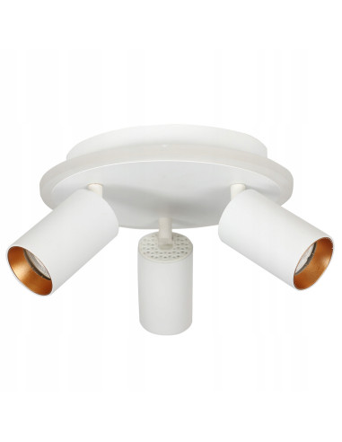 Plafon sufitowy Light Prestige Parma 3 z ruchomymi reflektorami i zmienną barwą światła CCT w białym metalu