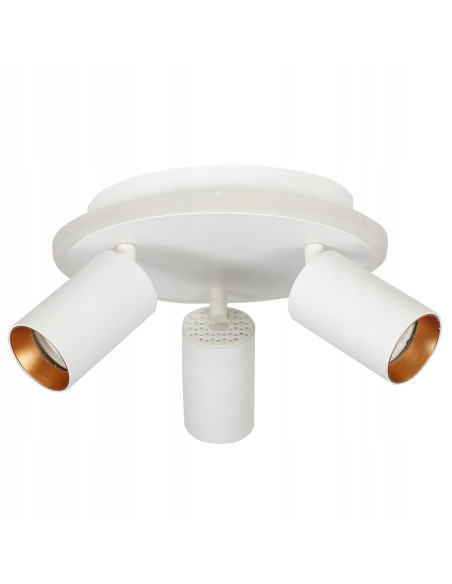 Plafon sufitowy Light Prestige Parma 3 z ruchomymi reflektorami i zmienną barwą światła CCT w białym metalu