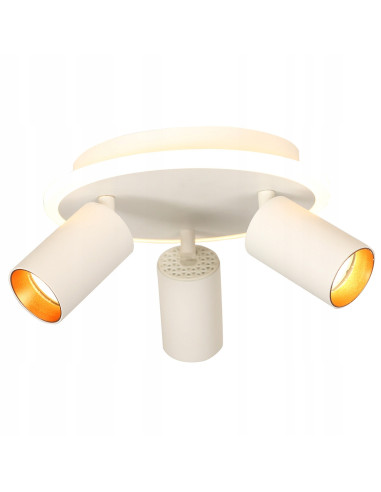 Plafon sufitowy Light Prestige Parma 3 z ruchomymi reflektorami i zmienną barwą światła CCT w białym metalu