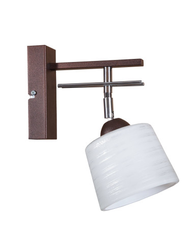 Stylowy kinkiet FALA z regulacją, minimalistyczna lampa szklana do przedpokoju, brązowy lub satynowy, E27 60W