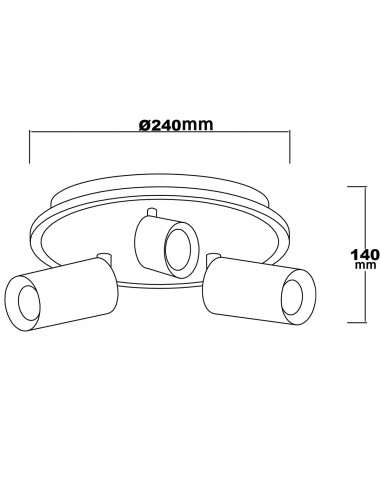Plafon biurowy LED Parma z regulacją, okrągły, czarny metal, 3-punktowy, zmienna barwa światła