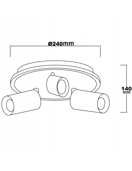 Plafon biurowy LED Parma z regulacją, okrągły, czarny metal, 3-punktowy, zmienna barwa światła