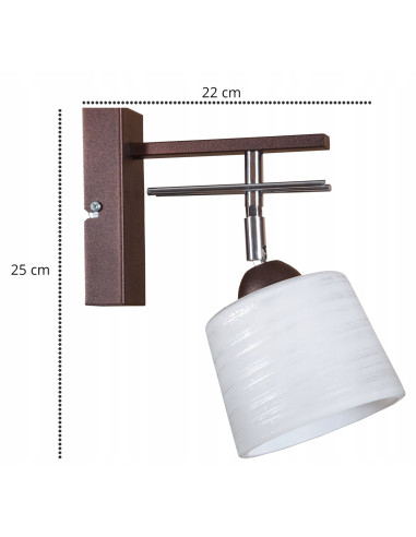 Stylowy kinkiet FALA z regulacją, minimalistyczna lampa szklana do przedpokoju, brązowy lub satynowy, E27 60W