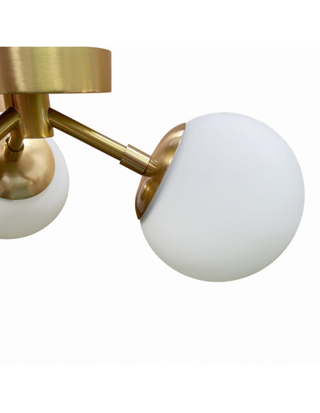 Plafon sufitowy Lampa Dorado 3 złota LP-002/3C - elegancki design z metalowymi i szklanymi detalami do salonu i łazienki