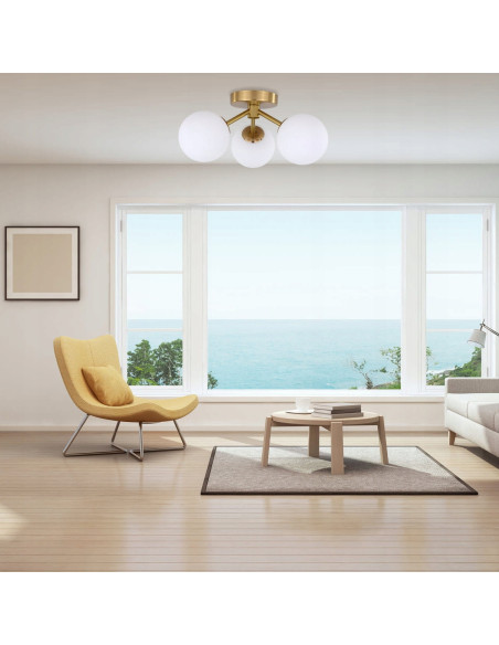 Plafon sufitowy Lampa Dorado 3 złota LP-002/3C - elegancki design z metalowymi i szklanymi detalami do salonu i łazienki